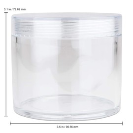 Beauticom 10 oz. (300g /300ML) (Quantity: 36 Packs) Thick Wall Round Leak Proof Clear Acrylic Jars with CLEAR Lids for Beauty, Cream, Cosmetics, Salves, Scrubs