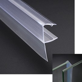 YXQ Frameless Shower Door Bottom Seal F-Type Door Sweep Stop Shower Leaking with Drip Rail for 5/16"(8mm) Glass,78"(2000mm) Length