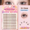 Brown Eyelash Extensions Set, 100 Pieces, 10-13 mm, Mixed Clear