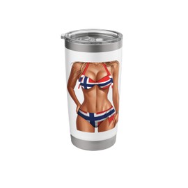 Norwegian Flag Heritage Bikini Outfit for Women Nicaragua Stainless Steel Insulated Tumbler