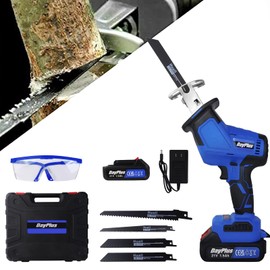 ZanGe Compact Reciprocating Saw Kit Cordless, One-Handed Reciprocating Saw with Li-ion Battery and Quick Charger, 0-3000 RSM Variable Speed Reciprocating Saw, Tool-free Blade Change