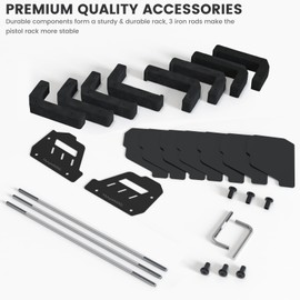 MytypeMAG Gun Rack for 8 Handguns, Pistol Holder Organizer Accessories Gun Safe Organizer with Soft Foam Storage