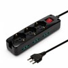 9-way power strip: 3 Schuko sockets + 6 two-value sockets