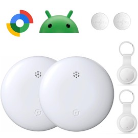 Android Tracker 2 Pack, Smart Tracker(2025), Works with Google's Find Hub/Find My Device (Android Only) App, Tracker Tag Locator for Keys, Luggage, Satchel, Backpack etc (Not for Apple Devices) white