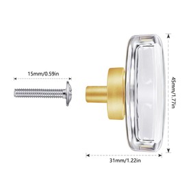 TopHomer Crystal Door Knobs Clear Artificial Crystal Kitchen Cabinet Handles with Screws Furniture Cabinet Handles for Drawer Dresser Wardrobe 6 Pack (Silver)