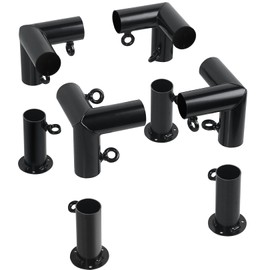 Aoneky 1 3/8'' 4/6/8/10-Leg Flat Top Corner Canopy Fitting Couplers Kit - Frame Carport Connectors (4-Leg with Foot Pad)