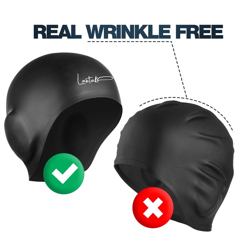 3D Silicone Swim Cap with Ear Protection - Seamless Comfortable
