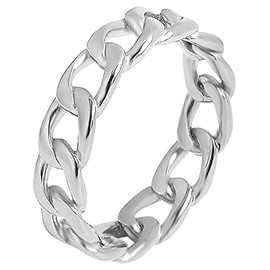 Akzent Silvana 5060416 Women's Ring Chain Ring Stainless Steel Silver-Coloured, Stainless Steel