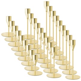 ECHFSM Gold Taper Candle Holders for Wedding Table Centerpiece,Tall Taper Candlestick Holders Bulk Set of 27,Metal Candle Stick Holder for Table or Mantel Centerpiece,Dinning,Festival,Party Home Decor