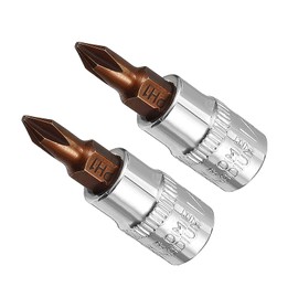 CoCud PH1 Phillips Impact Bit Socket 1/4" Drive S2 Steel CR-V Power Socket Screwdriver Sockets - (Applications: for Fastening Car Machinery Screws), 2-Pieces