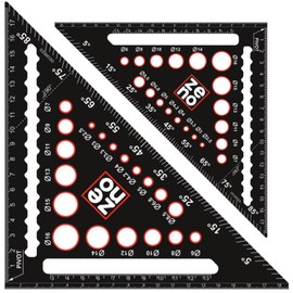 ZENO Speed Square - Carpenter Square 7 inch - All-in-1 Multi-Purpose Tools: Protractor, Ruler, Marking Gauge, Drill Gauge + Laser-Etched Markings - Easy to Carry