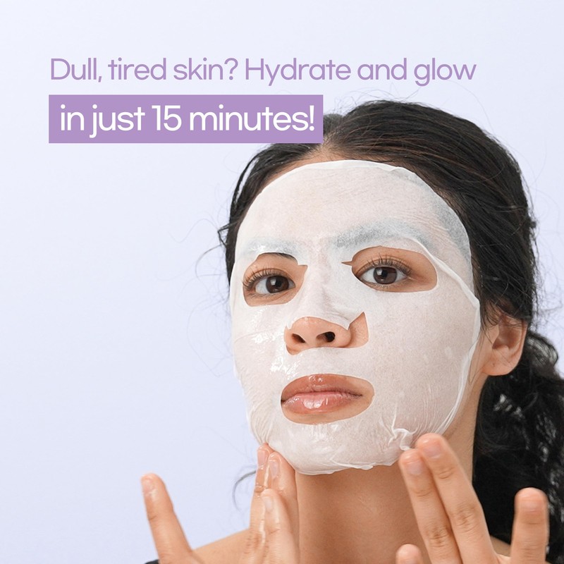 Epielle Hydrating Sheet Mask 6 Pack, Soothing & Restoring Face