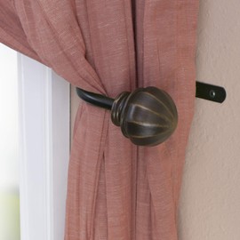 Decopolitan Facet Ball Curtain Holdback Pair, Vintage Bronze