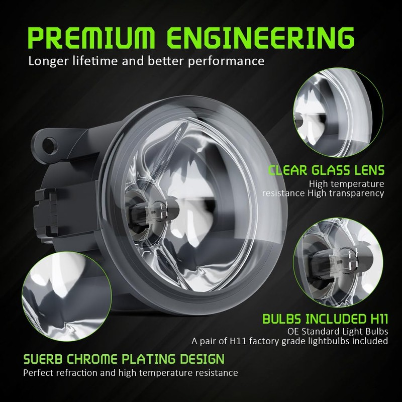 Front Bumper Driving Fog Light Lamps,with H11 LED Fog light,Left