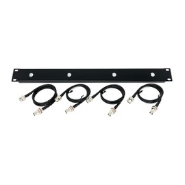 Generic 19inch Antenna Re-location Rack Mount Kit 1U Front Panel 4 Hole Ports w/ 4 Cables