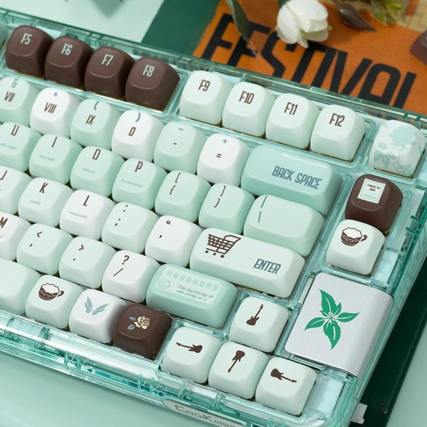 mintcaps PBT Keycaps Mint Cute SOA Profile Keycaps 147Keys Dye-Sublimation