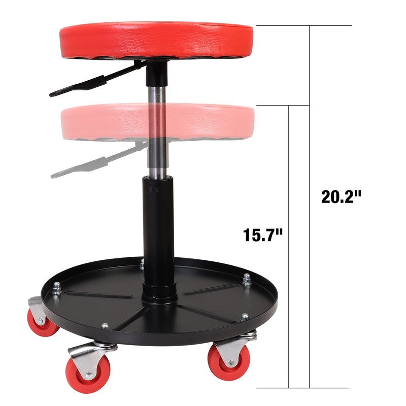 Torin ATRHL6201B Heavy Duty Rolling Pneumatic Creeper Garage/Shop Seat: Padded