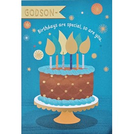 Greeting Card It's Always A Joy To Remind You God Smiled When He Designed You - Religious Happy Birthday Godson