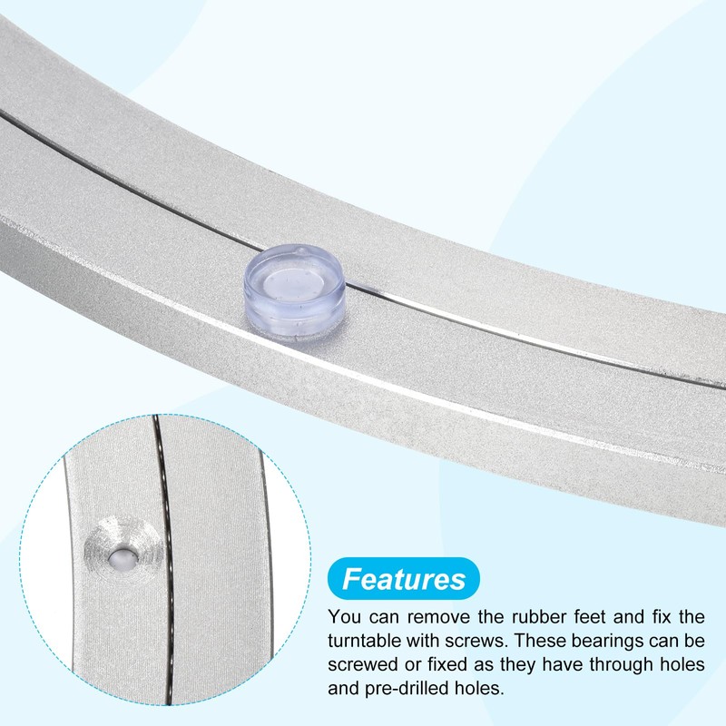 uxcell Aluminium Lazy Susan Turntable Bearing, 20 Inch Round Rotating