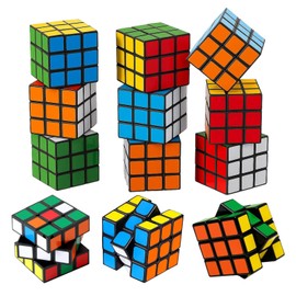 12 Mini Rubiks Cube Set, 3 x 3 cm Mini Rubiks Cube for Children and Adults, Travel Games, Birthday Gifts, Office Decoration, Set of 12