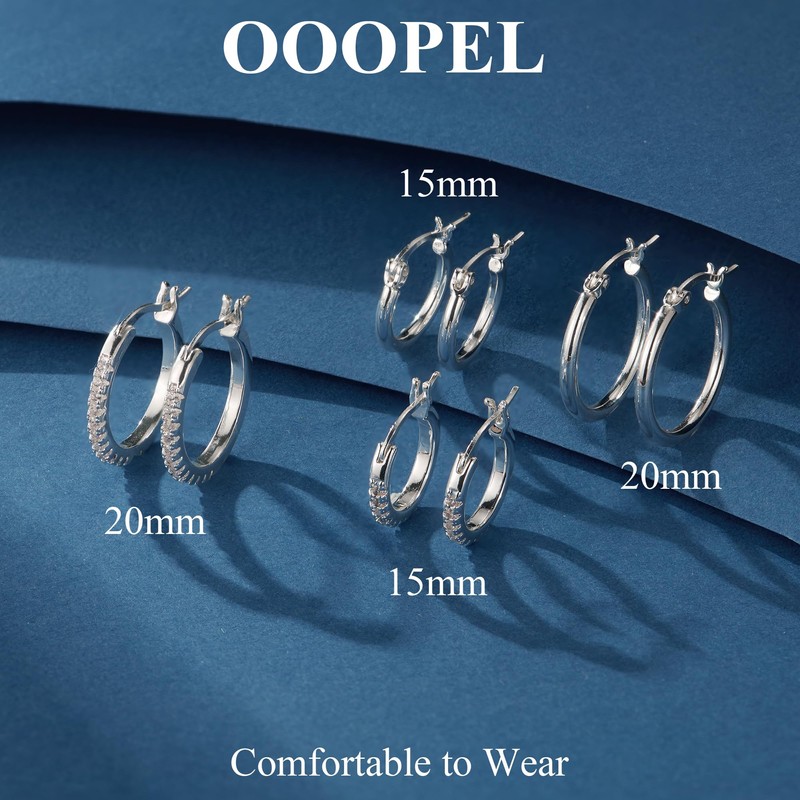 OOOPEL Small Sterling Silver Hoop Earrings Small Huggie Hoops Earring