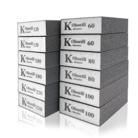 LICQIC Sanding Blocks, Sanding Sponges with 6 Grits-60/80/100/120/180/220, Wet and Dry Dual-use Abrasive Pads Washable and Reusable, for Metal Wood and Wall (12 PCS)