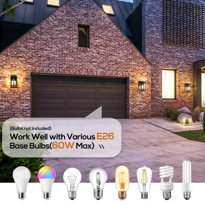 MYHXQ 9.76'' Outdoor Wall Light Fixtures 2 Packs, Waterproof Porch