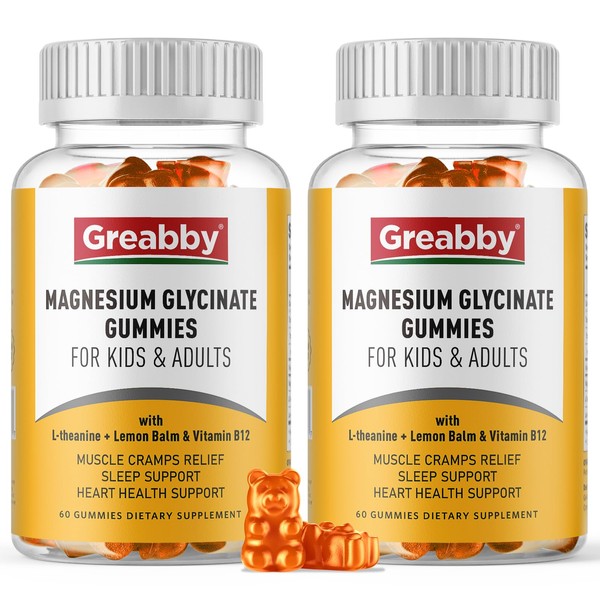 GREABBY Magnesium Glycinate Gummies for Kids & Adults - Magnesium