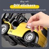 KAIMIO 1/64スケール ミニRC建設車両 ミニフォークリフト/クレーントイ リアトレーラー付き 2.4GHz リモートコントロール 建設車両おもちゃ メタルボディ構造とクールライト(2D-イエロー)