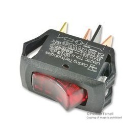 CARLING TECHNOLOGIES LRA211-CR-B/125N SWITCH, ROCKER, SPST, 16A, 250V, RED (1 piece)