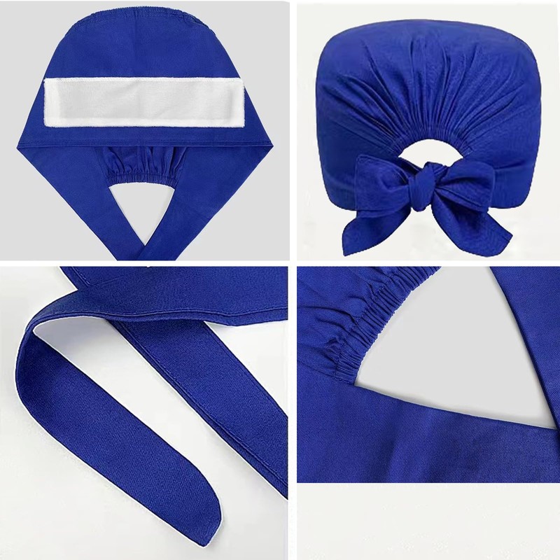 Meichoon Scrub Cap 2PCS Adjustable Surgical Cap with Button Elasticated