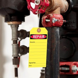 Repair Required Tags Yellow Maintenance Required Tag 100 Pcs Service Tags Quality Equipment Status Tag for Warehouse Quality Control 2.6 x 5.3 Inch