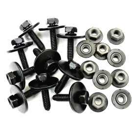 Retro-Motive Metric Body Bolts & Barbed Nuts- M6-1.0 x 25mm 10mm Hex 10 Ea (1896/1917) #2123T