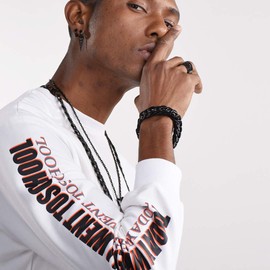 ChainsHouse men’s stainless steel curb bracelet, widths: 6, 8, 10, 13, 14 mm, lengths: 19 cm, 21 cm, with gift box, for couples., Stainless Steel