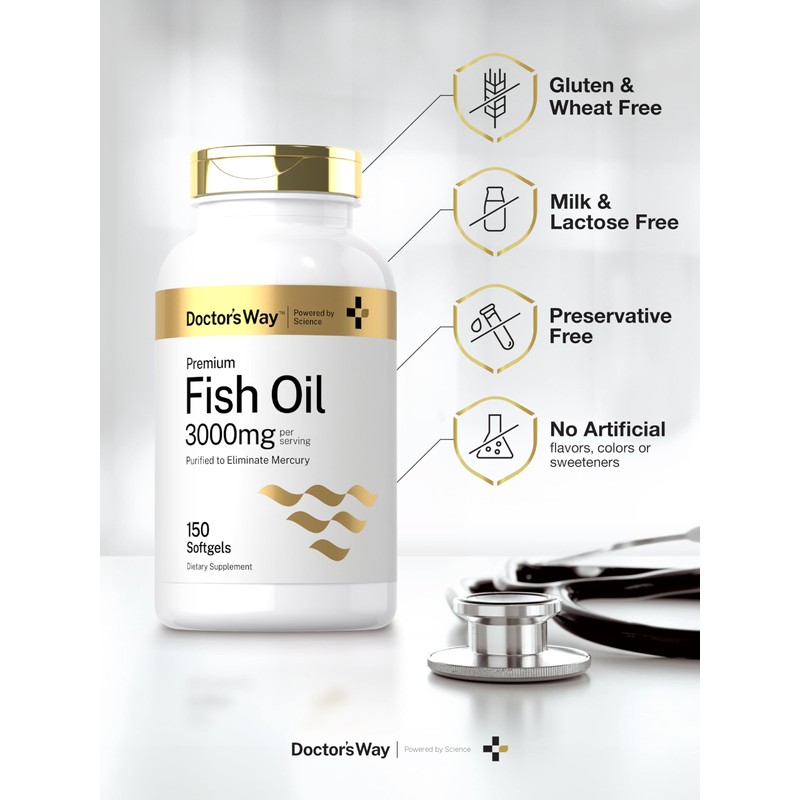 Doctor's Way Fish Oil 3000mg | 150 Softgels | Omega