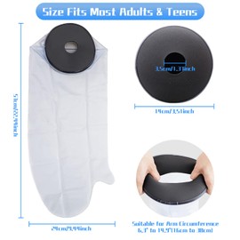 Cast Cover for Shower Arm, Waterproof Reusable Cast Protector, Soft and Comfortable Watertight Cover for Short Arm, Wrist, Elbow, Hand, Perfect for Showering and Swimming