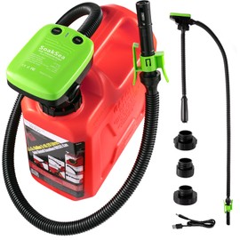 Automatic Fuel Transfer Pump with Auto-Stop Sensor(3.2 GPM), USB Rechargeable 41" Hose Electric Fuel Pump, Built-in Lithium Battery Power Portable Gas Can Pump For Gasoline Diesel-3 Tank Adapters