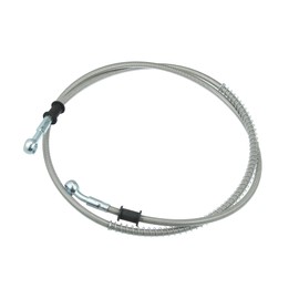 TUCKBOLD 140cm 55.12" 10mm Motorcycle Braided Brake Clutch Oil Hoses Line Pipe Clutch Throttle Gas Line Fuel Pipe Silver Tone for ATV for Dirt Bike Automotive Parts