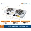 Volteck Parrilla eléctrica Volteck PAEL-2CP blanca 127V