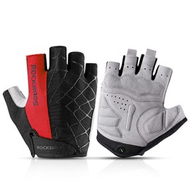 ROCKBROS Cycling Gloves, Fingertip Cycling Gloves, Summer, Shock Absorbing Pad, Breathable, Anti-Slip, Bike, Bicycle Gloves, Men's, Women's