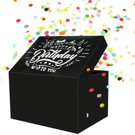 OFFCUP DIY Explosion Surprise Box, Explosion Confetti Gift Box, Gift Box with Confetti Surprise Box for Birthday Valentines Wedding Anniversary Congratulations for Man Woman Boy Girls Friends (A)