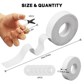 6 Stück Tape Sport Selbstklebend, Sporttape Weiß Fingertape Classic, Selbstklebend Fussball Sport Tape, Abdichtung Fußball Finger Tape, Stutzentape für Volleyball Handball Golf