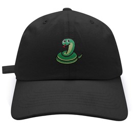 JPAK Snake Baseball Cap Embroidered Cotton Dad Hat - Scary Black