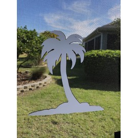DCentral® Island Palm Flexible Vinyl Screen Magnets; Double-Sided. White-Easier to See, Decorative. Helps to Stop Walking into Screens, Covers Small Tears, for Non-RETRACTABLES, Size 6.6” X 6.6"