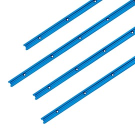 POWERTEC 71373 Double-Cut Profile Universal T-Track (48") W/Double Cut Profile | EZ Mount Predrilled Holes, 4 Pack