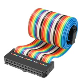 sourcing map IDC Ribbon Cable Coloured Rainbow Colour Wire 26 Pins 43 cm Length 2.54 mm Distance Type C