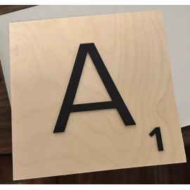 4th Street Mill Large Scrabble/Words with Friends 3D Wood Tiles Custom - Great Gift! Many Sizes - 6" Tall - Scrabble Style