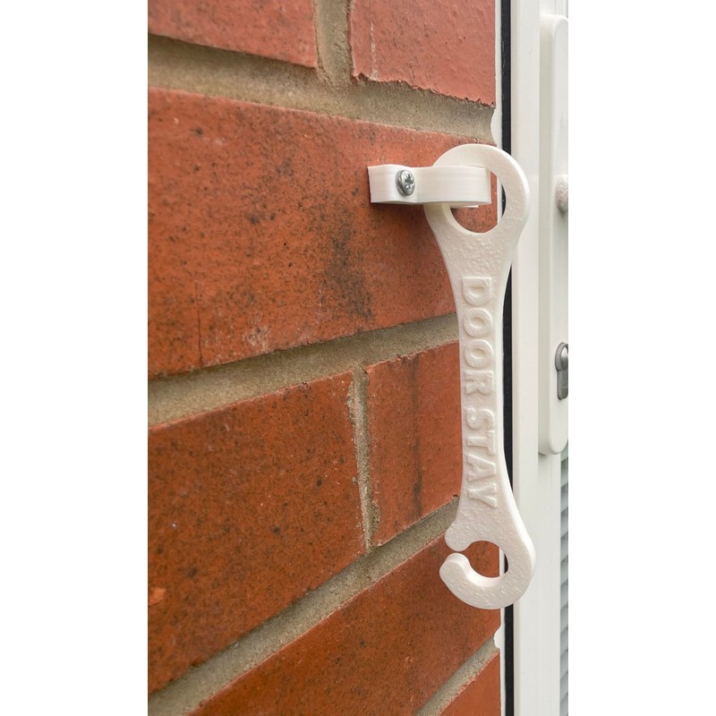 BI Fold Door Stay/Hook & Eye Latch Style Holder/Restraint White