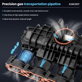 Intake Manifold with Solenoid Valve & Sensor, Compatible with Volkswagen 2013-2019 Jetta/Beetle/Passat/Golf/SportWagen 1.8 L 2.0 L, Replace 06L133201AS 06L133201AB 06L133201FB