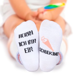 ENSTAB School Child Socks Cotton School Child 2025 School Gift Funny School Cone Filling First Day Gift, Pink / Purple